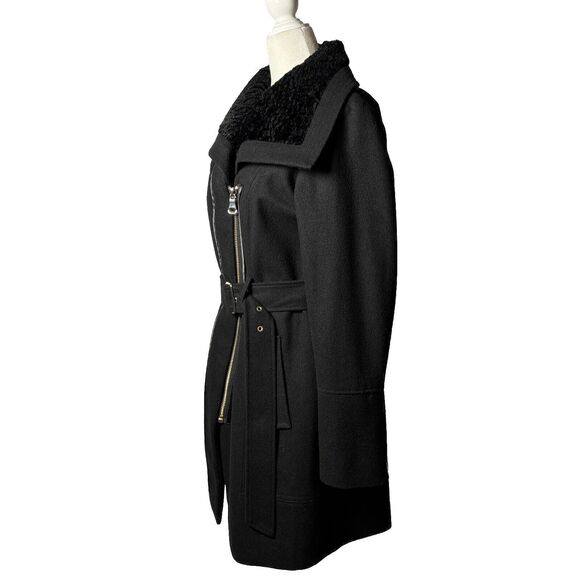 Guess Womens M Wool Blend Faux Lined Mid Length Classic Coat timeless - Picture 5 of 16